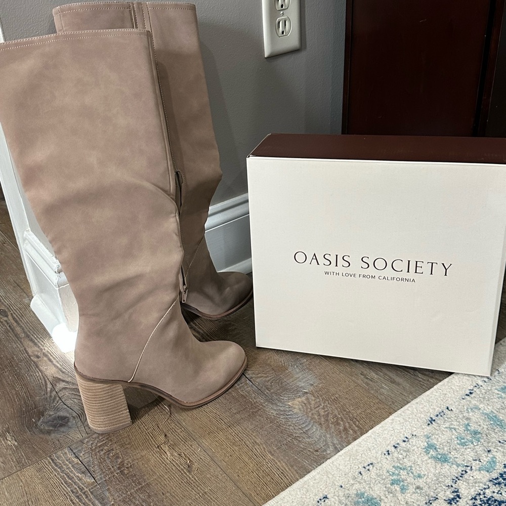Society Women's Tan Knee-High Boots